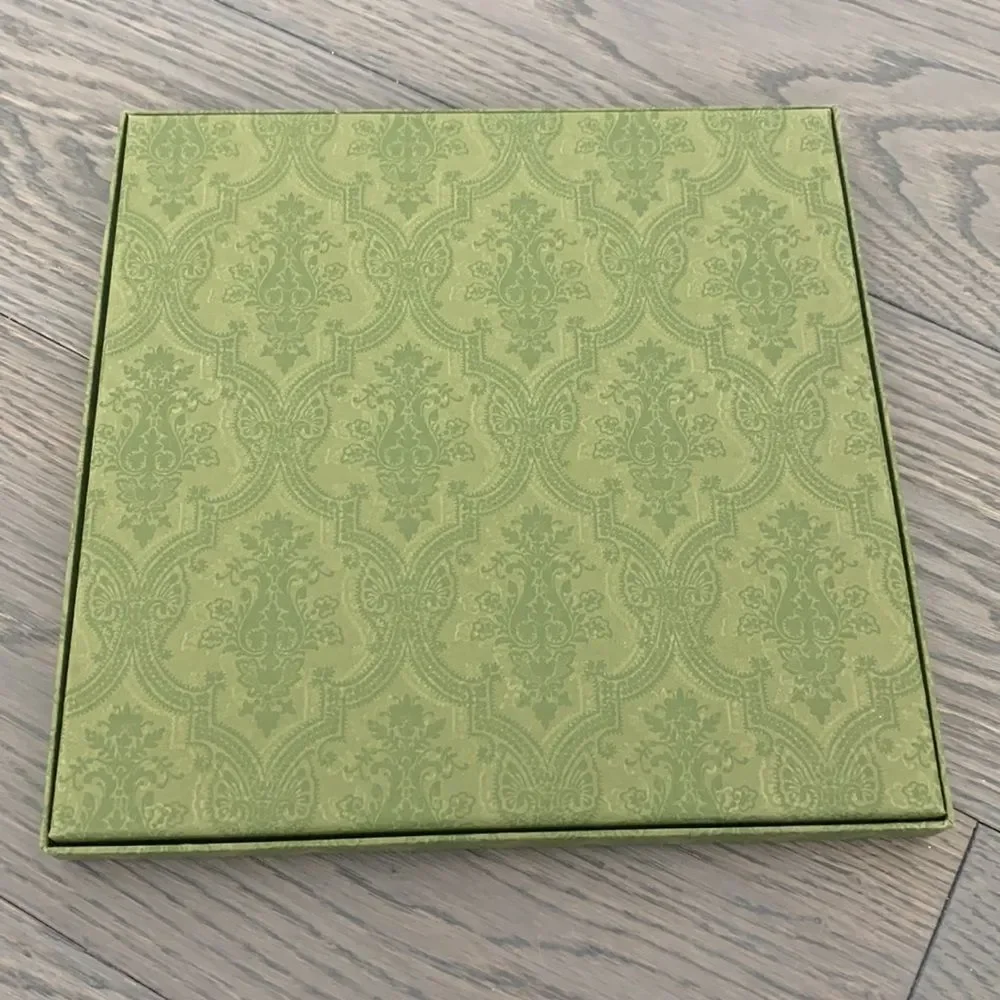 Gucci 10” Square Gift Box Embossed Pattern Shallow Storage Display Box - Picture 7 of 7